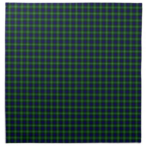 Lamont tartan blue green plaid cloth napkin