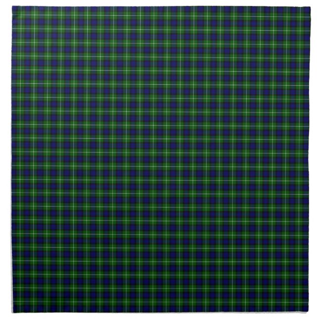 Lamont tartan blue green plaid cloth napkin (Front)