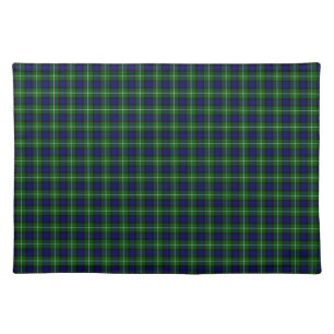 Lamont tartan blue green plaid cloth placemat