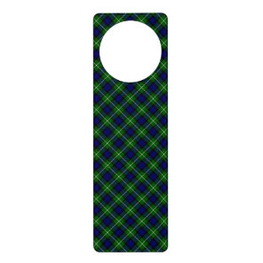 Lamont tartan blue green plaid door hanger