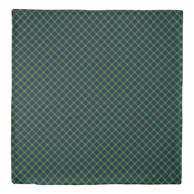 Lamont tartan blue green plaid duvet cover (Front)