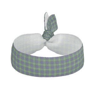 Lamont tartan blue green plaid elastic hair tie