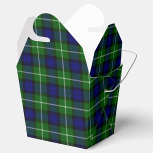 Lamont tartan blue green plaid favor boxes