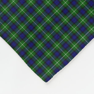 Lamont tartan blue green plaid fleece blanket
