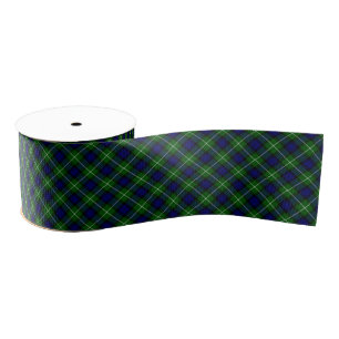 Lamont tartan blue green plaid grosgrain ribbon