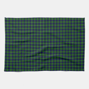 Lamont tartan blue green plaid kitchen towel