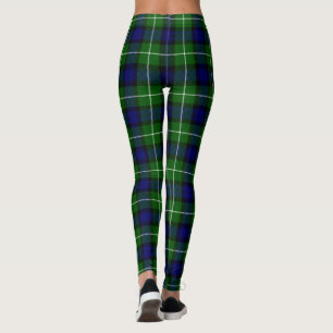 Lamont tartan blue green plaid leggings