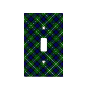 Lamont tartan blue green plaid light switch cover