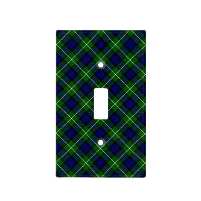 Lamont tartan blue green plaid light switch cover (Front)