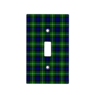 Lamont tartan blue green plaid light switch cover