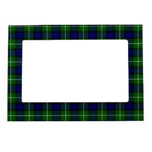 Lamont tartan blue green plaid magnetic photo frame