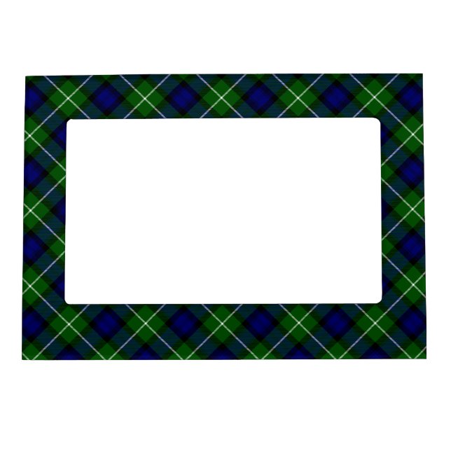 Lamont tartan blue green plaid magnetic picture frame (Front)
