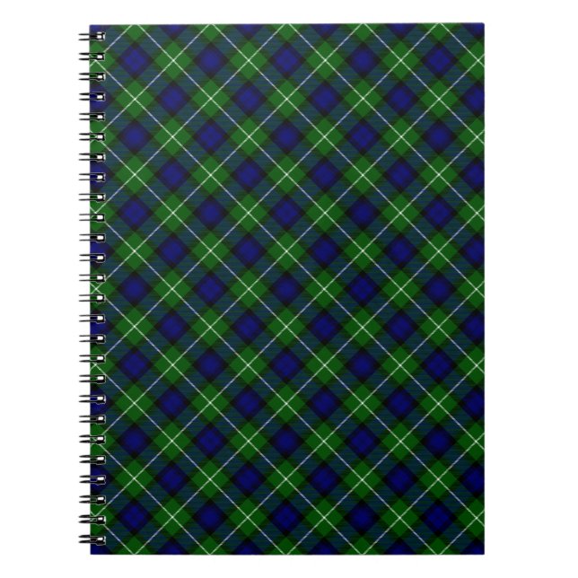 Lamont tartan blue green plaid notebook (Front)
