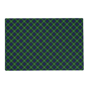 Lamont tartan blue green plaid placemat