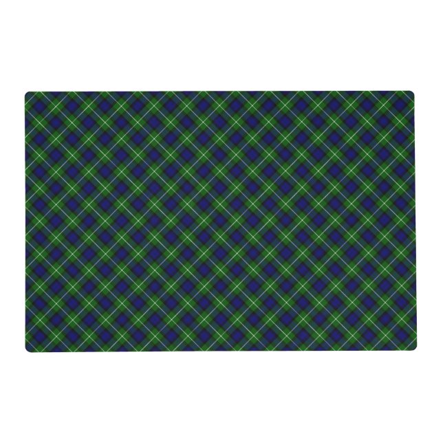 Lamont tartan blue green plaid placemat (Front)