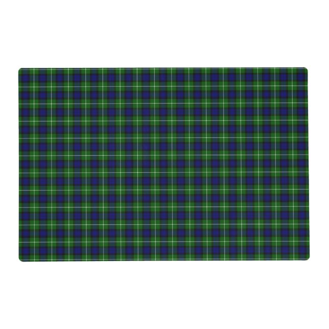 Lamont tartan blue green plaid placemat (Front)