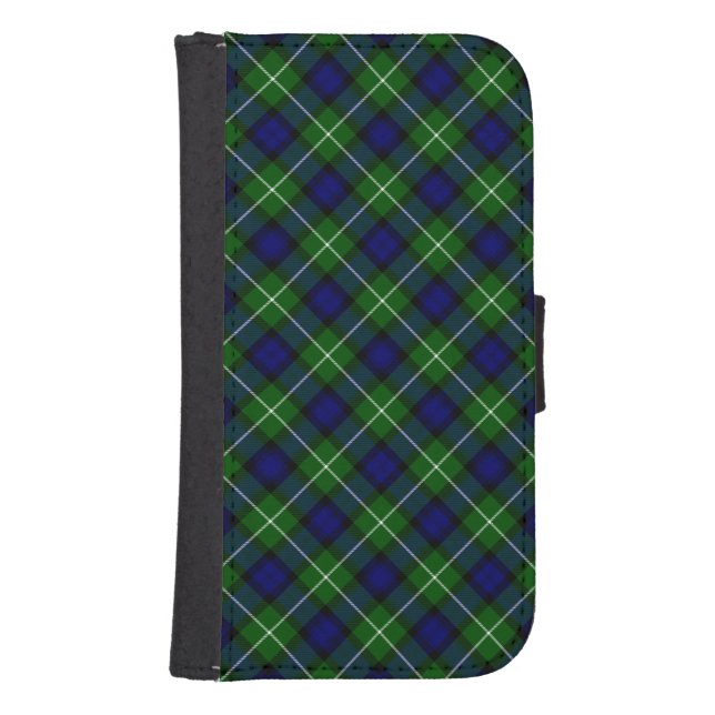 Lamont tartan blue green plaid samsung galaxy wallet case (Front)