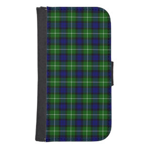 Lamont tartan blue green plaid phone wallet