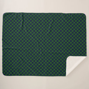 Lamont tartan blue green plaid sherpa blanket
