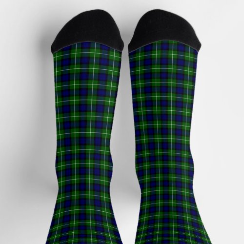 Lamont tartan blue green plaid socks