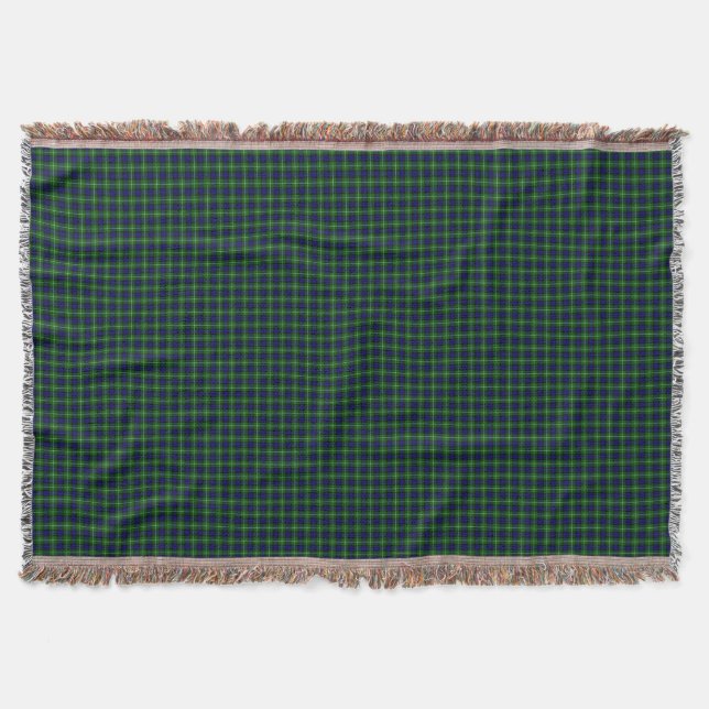 Lamont tartan blue green plaid throw blanket (Front)