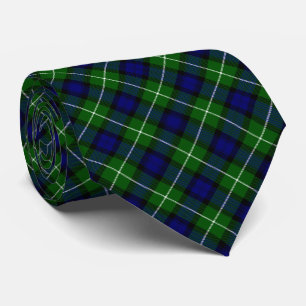 Lamont tartan blue green plaid tie
