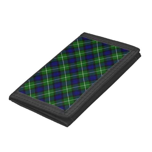 Lamont tartan blue green plaid tri-fold wallet (Bottom)