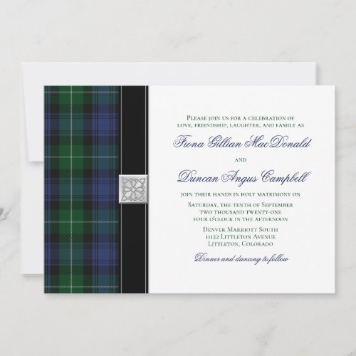 Lamont Tartan Celtic Wedding Invitation