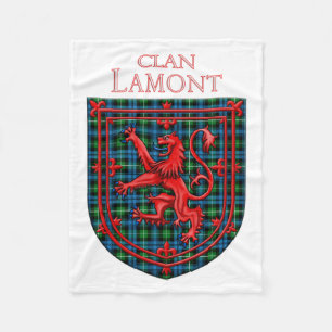 Lamont Tartan Scottish Plaid Lion Rampant Fleece Blanket