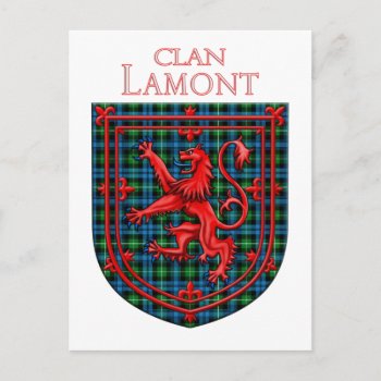 Lamont Tartan Scottish Plaid Lion Rampant Postcard by thecelticflame at Zazzle