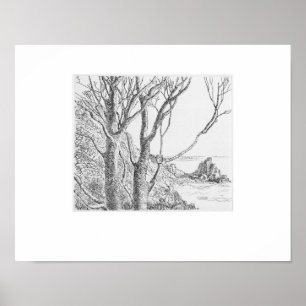 Lamorna Cornwall Print, Eleanor M Hughes Re-Strike Poster
