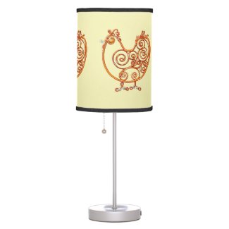 Lamp - Chickens on Yellow