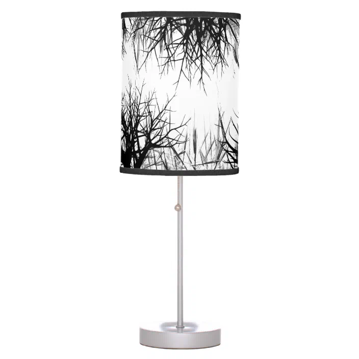 Stunning Enchanted Forest Trees Table Lamp Matching Light Shade New 