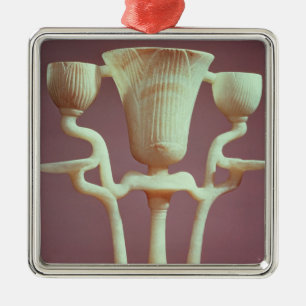 Lamp in the form of three lotus flowers metal ornament