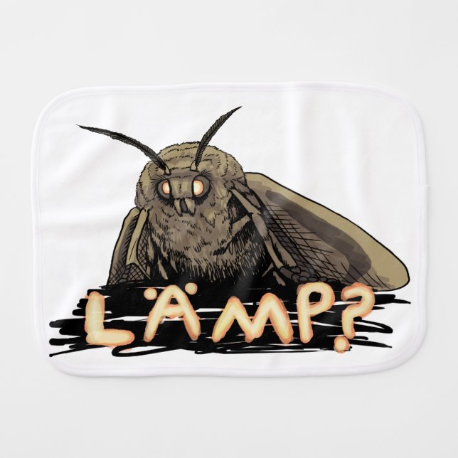 Lamp? Moth Meme Baby Burp Cloth (Front Horizontal)