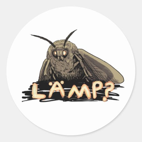 Lamp Moth Meme Classic Round Sticker