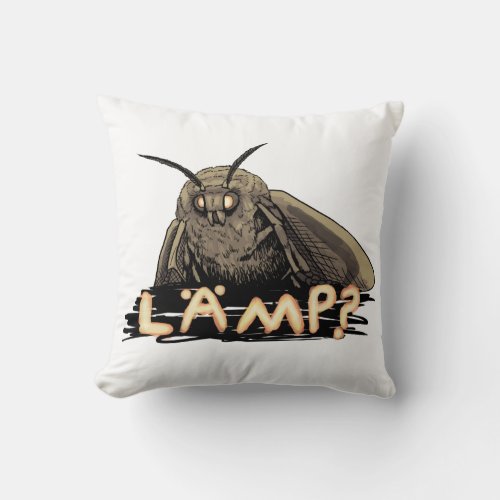 Lamp Moth Meme Throw Pillow