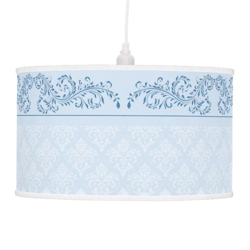 Lamp _ Pendant _ Icy Blue Damask