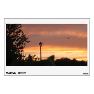 Lamp Post and Bird Wall Decal