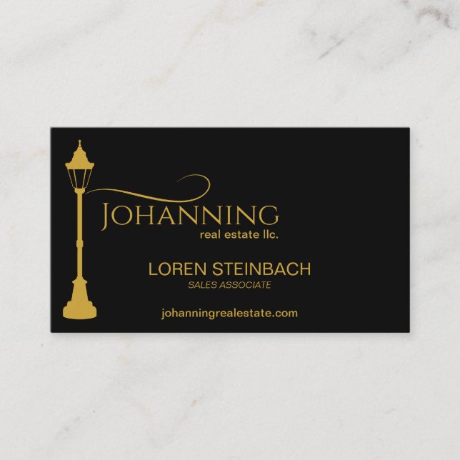 Lamp Post Real Estate Photo Business Card (Front)
