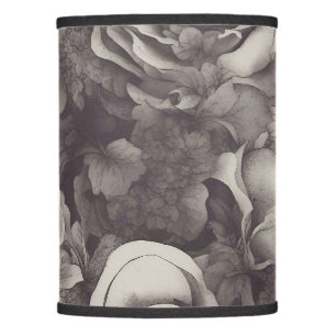 Lamp Shade Black and White Floral