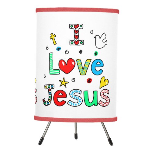 Lamp Shade _ I LOVE JESUS i Red Trim 
