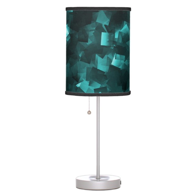 Lamp Shade in Hot Teal Cubes (Right)
