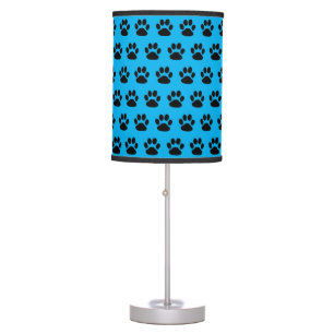 Lamp Shade Paw Prints Dog or Cat Table Lamp Blue