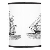 Lamp Shade with Vintage Sailing Schooner Ship (Back)