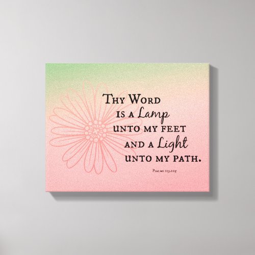 Lamp unto my Feet Light unto my Path Bible Verse Canvas Print