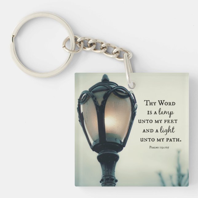 Lamp unto my Feet, Light unto my Path Bible Verse Keychain (Front)