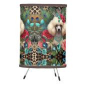 Lamp White Poodle Dog Floral Leopard Print Design (Right)