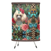Lamp White Poodle Dog Floral Leopard Print Design (Left)