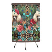 Lamp White Poodle Dog Floral Leopard Print Design (Back)